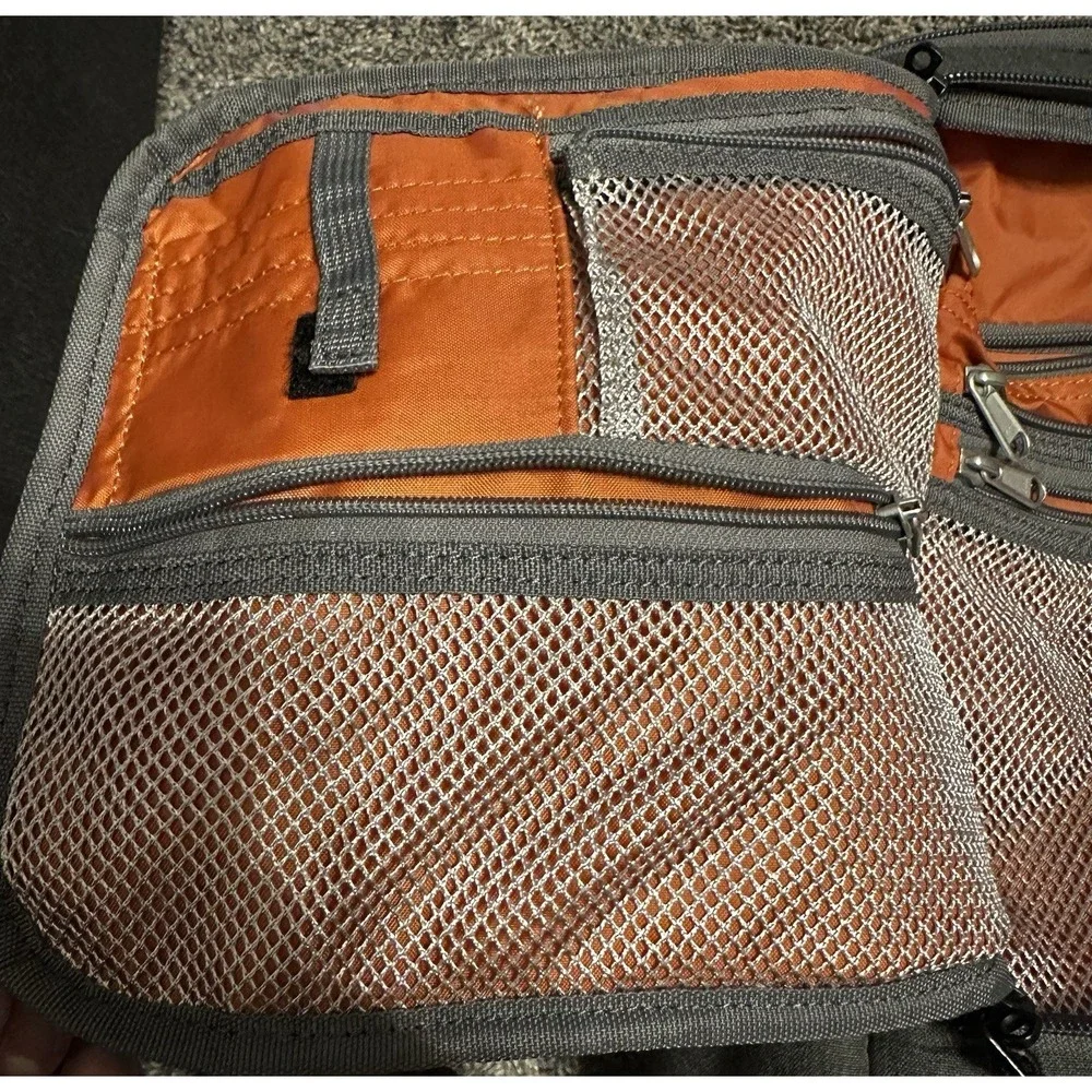 EBags Gray Laptop Backpack Soft Case Travel Business Bag Orange Lining